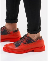 Chaussures brogues en cuir rouges Vivienne Westwood