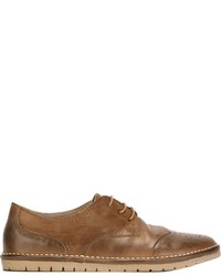 Chaussures brogues en cuir tabac