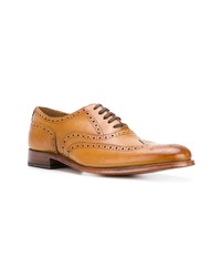 Chaussures brogues en cuir tabac Grenson