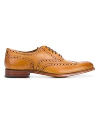 Chaussures brogues en cuir tabac Grenson