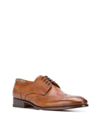 Chaussures brogues en cuir tabac Santoni