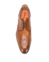 Chaussures brogues en cuir tabac Santoni