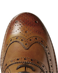 Chaussures brogues en cuir tabac Grenson