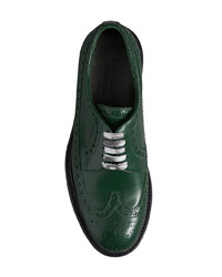 Chaussures brogues en cuir vert foncé Burberry