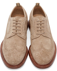 Chaussures brogues en daim beiges Officine Creative