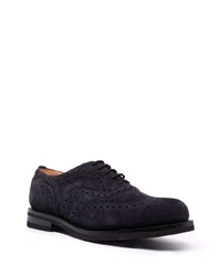 Chaussures brogues en daim bleu marine Church's