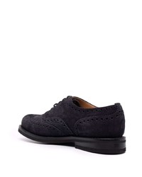 Chaussures brogues en daim bleu marine Church's