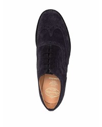 Chaussures brogues en daim bleu marine Church's