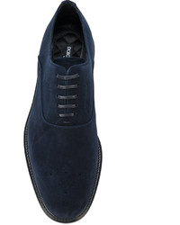 Chaussures brogues en daim bleu marine Dolce & Gabbana