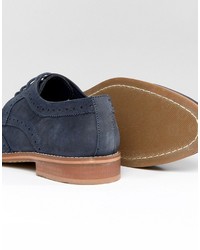 Chaussures brogues en daim bleu marine Dune