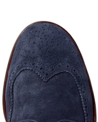 Chaussures brogues en daim bleu marine Officine Creative