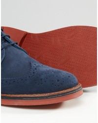 Chaussures brogues en daim bleu marine Ted Baker