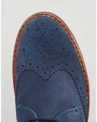 Chaussures brogues en daim bleu marine Ted Baker