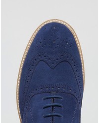 Chaussures brogues en daim bleu marine Ben Sherman