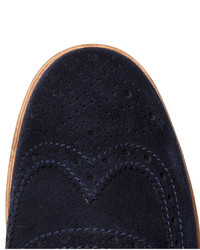 Chaussures brogues en daim bleu marine Grenson