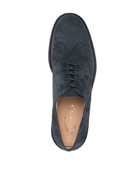 Chaussures brogues en daim bleu marine Tod's