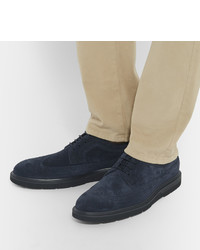 Chaussures brogues en daim bleu marine Tod's