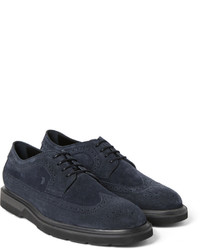 Chaussures brogues en daim bleu marine Tod's