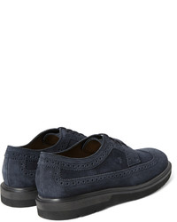 Chaussures brogues en daim bleu marine Tod's