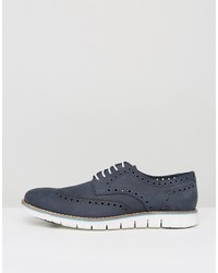 Chaussures brogues en daim bleues Dune