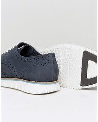 Chaussures brogues en daim bleues Dune