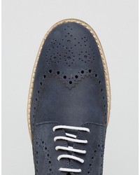 Chaussures brogues en daim bleues Dune