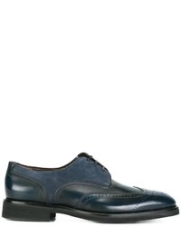 Chaussures brogues en daim bleues Salvatore Ferragamo
