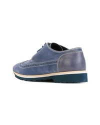 Chaussures brogues en daim bleues Gianmarco Lorenzi