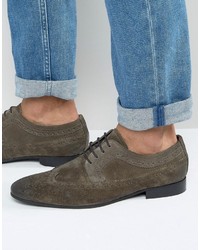 Chaussures brogues en daim gris foncé Asos