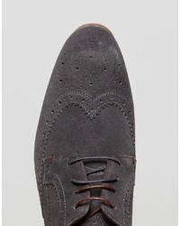 Chaussures brogues en daim gris foncé Ted Baker