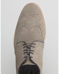 Chaussures brogues en daim grises Asos