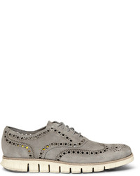 Chaussures brogues en daim grises Cole Haan