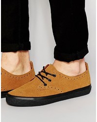 Chaussures brogues en daim marron clair Asos