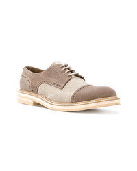 Chaussures brogues en daim marron clair Eleventy