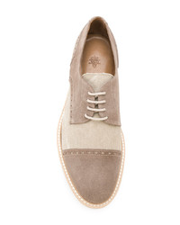 Chaussures brogues en daim marron clair Eleventy