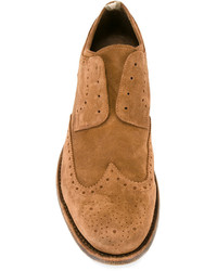 Chaussures brogues en daim marron clair Officine Creative