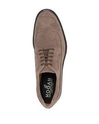 Chaussures brogues en daim marron clair Hogan