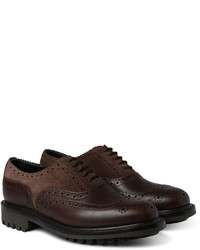 Chaussures brogues en daim marron foncé Grenson