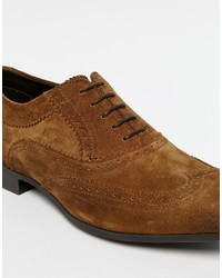 Chaussures brogues en daim marron foncé Asos