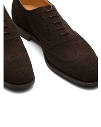 Chaussures brogues en daim marron foncé Church's