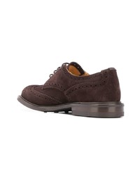 Chaussures brogues en daim marron foncé Trickers