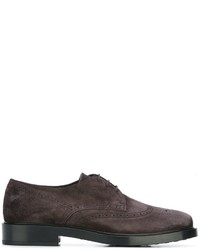 Chaussures brogues en daim marron foncé Tod's