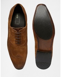 Chaussures brogues en daim marron Asos