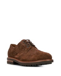 Chaussures brogues en daim marron Brunello Cucinelli