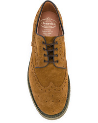 Chaussures brogues en daim moutarde Church's