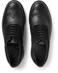 Chaussures brogues en daim noires Grenson