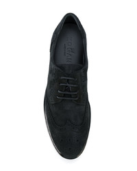 Chaussures brogues en daim noires Hogan
