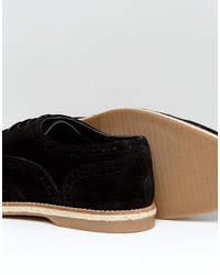 Chaussures brogues en daim noires Asos