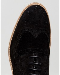 Chaussures brogues en daim noires Asos