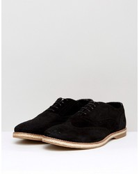 Chaussures brogues en daim noires Asos